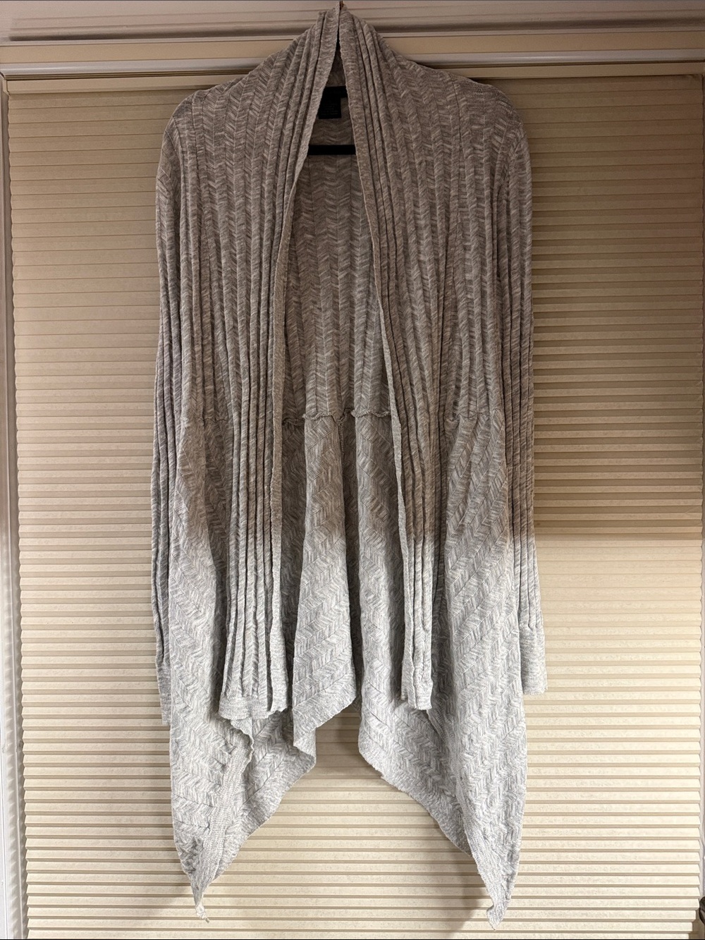 Calvin Klein Jeans Heather Gray Open-Front Draped Cardigan